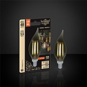 Xtricity - Ampoule DEL Style à l'ancienne, 3.5W, Culot Candélabre, 2200K Blanc Doux - Simple Boutique
