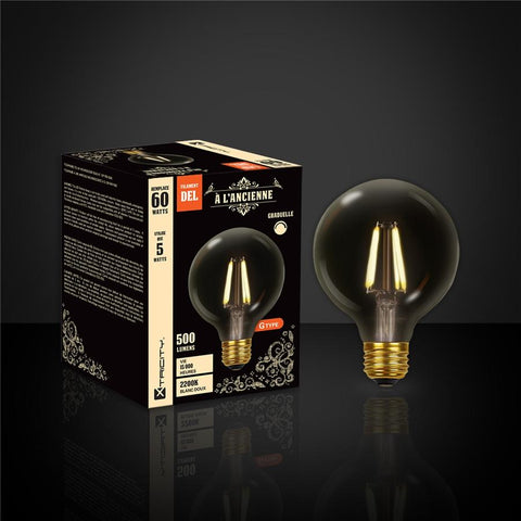 Xtricity - Ampoule DEL Style à l'ancienne, 5W, Type-G, 2200K Blanc Doux