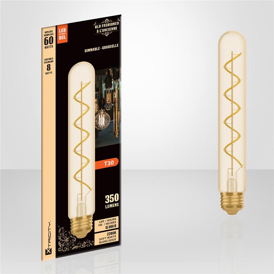 Xtricity - Ampoule DEL Style à l'ancienne, 8W, Culot E26, 2200K Blanc Doux - Simple Boutique