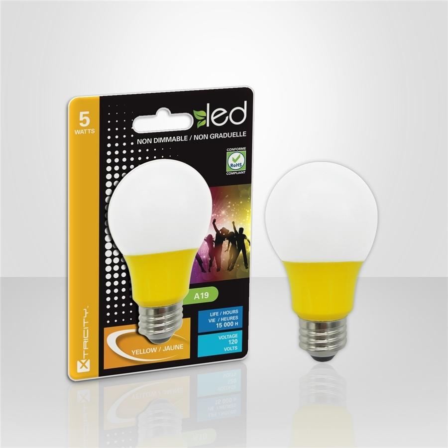 Xtricity Ampoule DEL Type A/5W/120V/E26/ couleur jaune 1cd - Simple Boutique