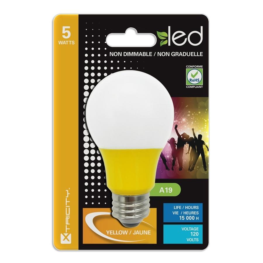Xtricity Ampoule DEL Type A/5W/120V/E26/ couleur jaune 1cd - Simple Boutique