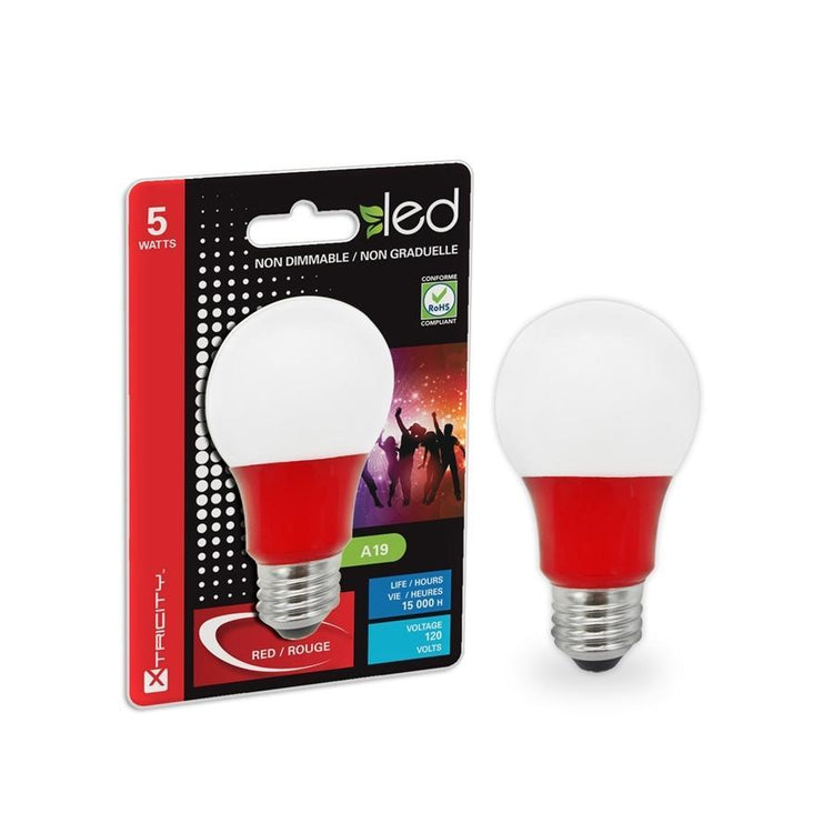 Xtricity Ampoule DEL Type A/5W/120V/E26/ couleur rouge 1cd - Simple Boutique