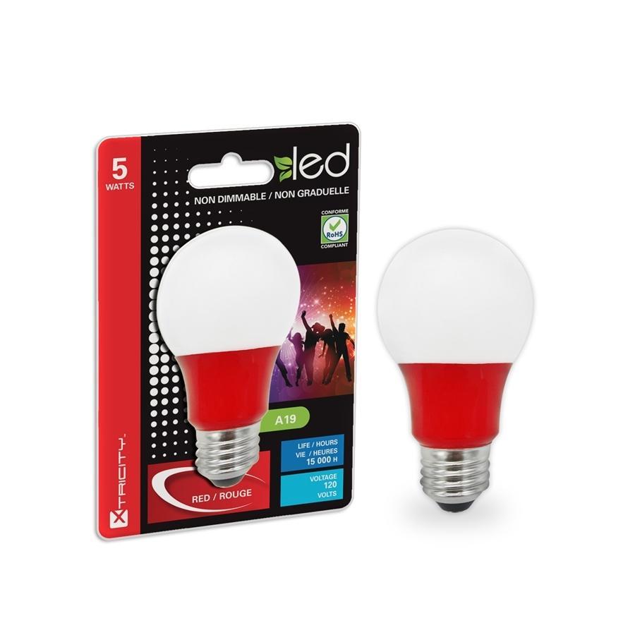 Xtricity Ampoule DEL Type A/5W/120V/E26/ couleur rouge 1cd - Simple Boutique