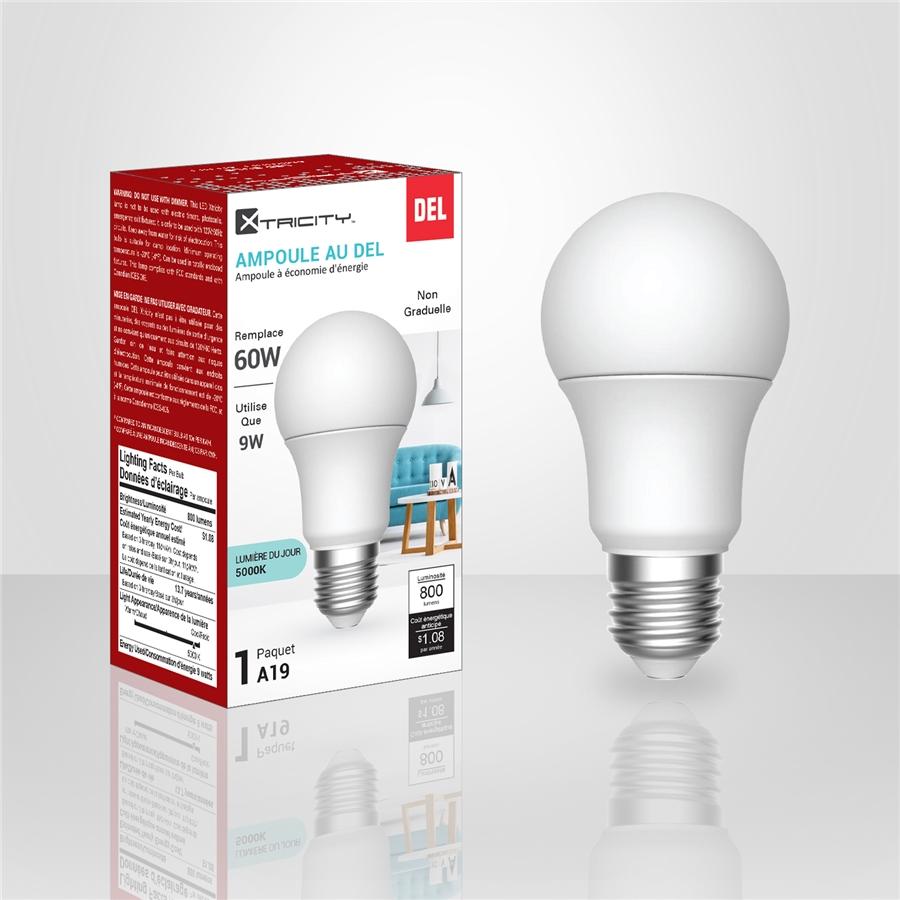 Xtricity - Ampoule DEL à éconimie d'énergie, 9W, Culot E26, 5000K Lumière du Jour - Simple Boutique