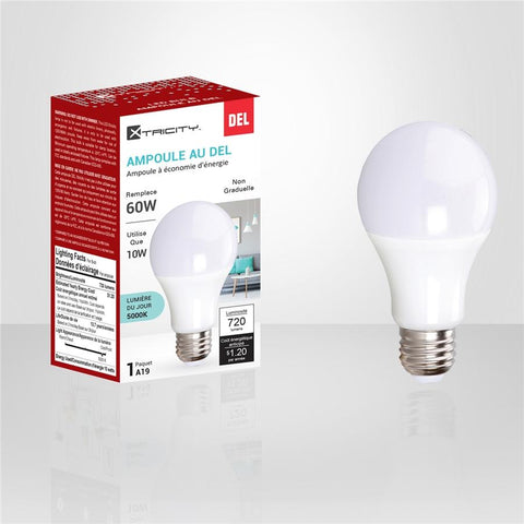 Xtricity - Ampoule DEL à économie d'énergie, 10W, Culot E26, 5000K Lumière du Jour