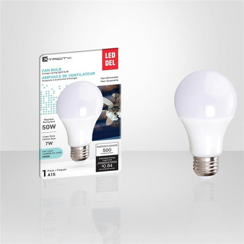 Xtricity - Ampoule DEL pour Ventilateur à économie d'énergie, 7W, Culot E26, 5000K Lumière du Jour