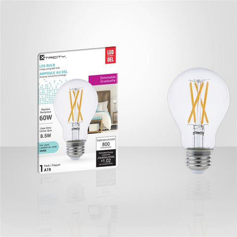 Xtricity - Ampoules DEL Gradable à économie d'énergie, 8.5W, Culot E26, 5000K Lumière du Jour