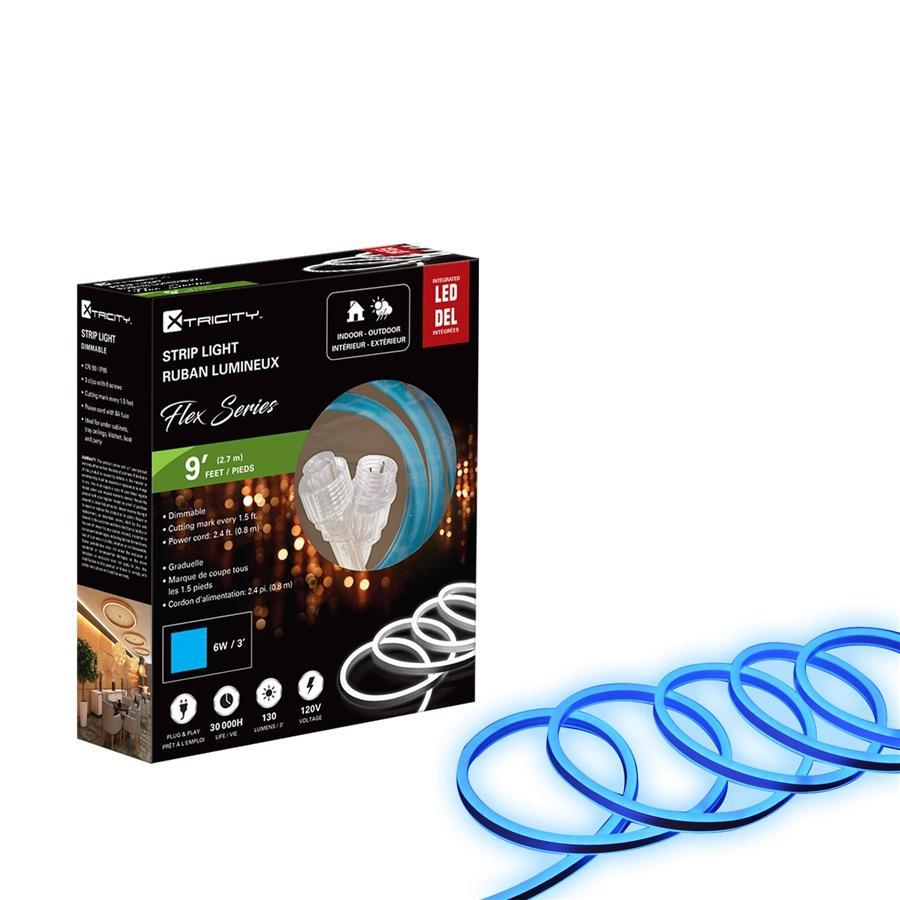 Xtricity Bande del flexible 9'x0.8mm/6W -3'/120V/Bleu Intérieur et Extérieur - Simple Boutique