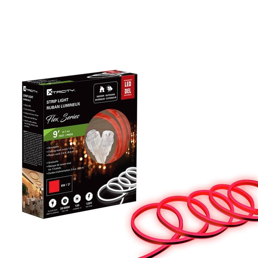 Xtricity Bande del flexible 9'x0.8mm/6W -3'/120V/Rouge Intérieur et Extérieur - Simple Boutique