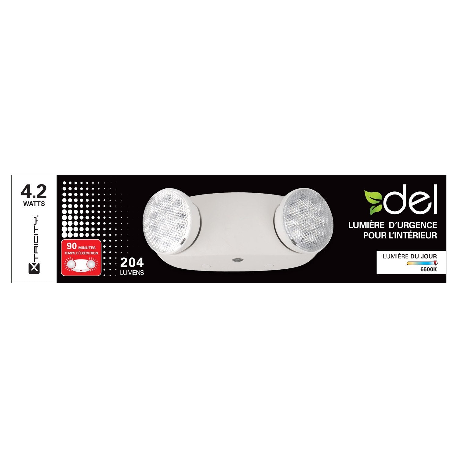 Xtricity DEL Lumiere D'urgence à 2 Têtes 2.1w Tête 204 Lumens - Simple Boutique