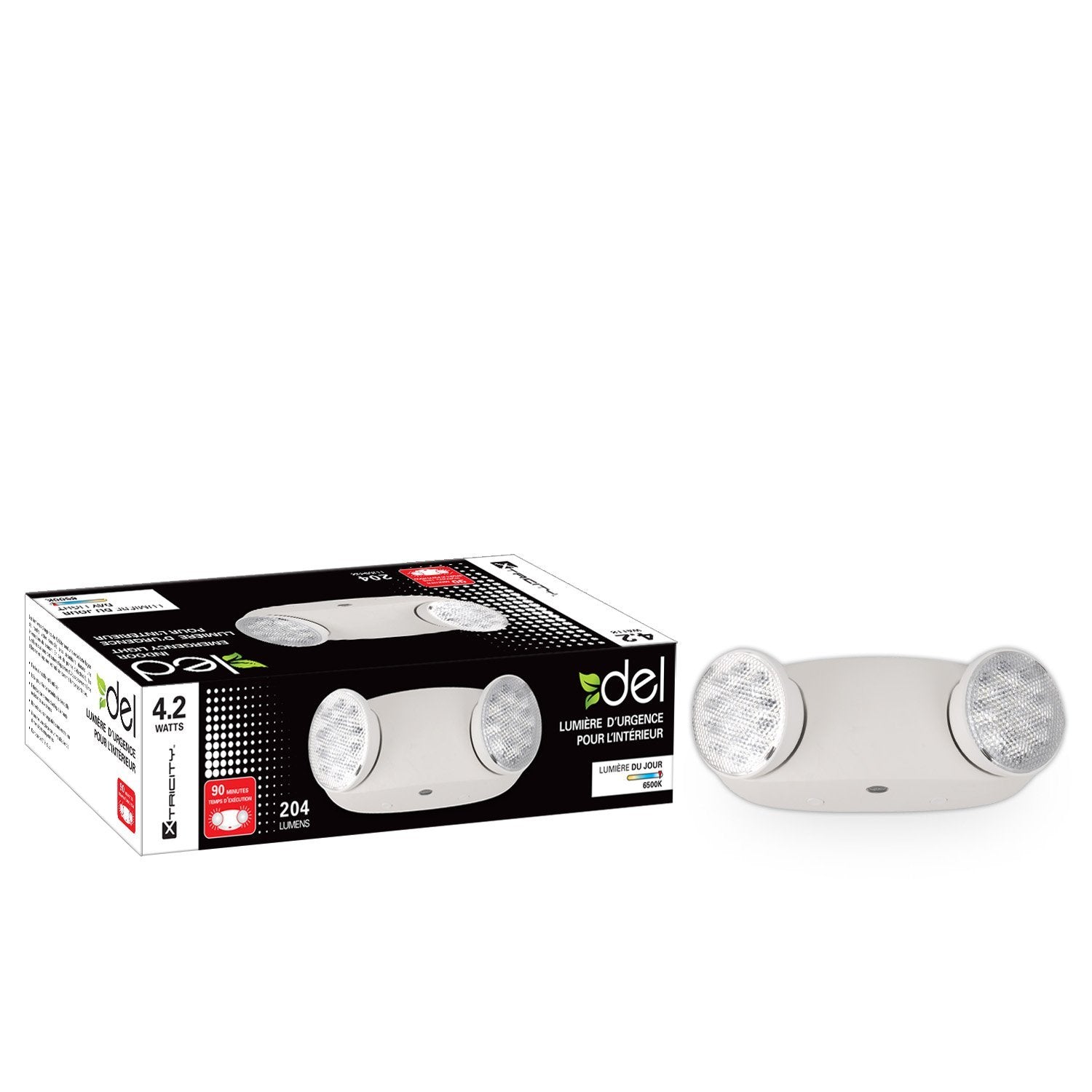 Xtricity DEL Lumiere D'urgence à 2 Têtes 2.1w Tête 204 Lumens - Simple Boutique