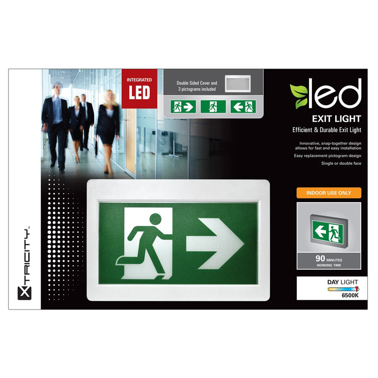 Xtricity DEL Lumiere Sortie D'urgence Avec 3 Pictogrammes - Simple Boutique