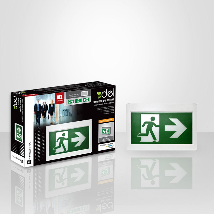 Xtricity DEL Lumiere Sortie D'urgence Avec 3 Pictogrammes - Simple Boutique