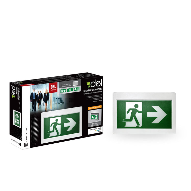 Xtricity DEL Lumiere Sortie D'urgence Avec 3 Pictogrammes - Simple Boutique