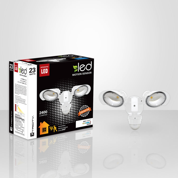 Xtricity Detecteur de Mouvement 2 Têtes DEL 23w 5000k 2400l Blanc - Simple Boutique