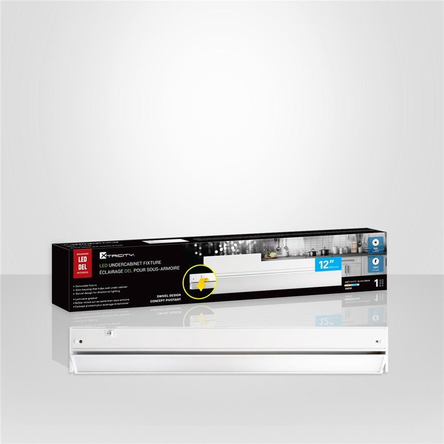 Xtricity - Éclairage DEL Sous-Armoire Gradable, Longeur de 12'', Concept Pivotant, 8W, 3000K Blanc Doux - Simple Boutique