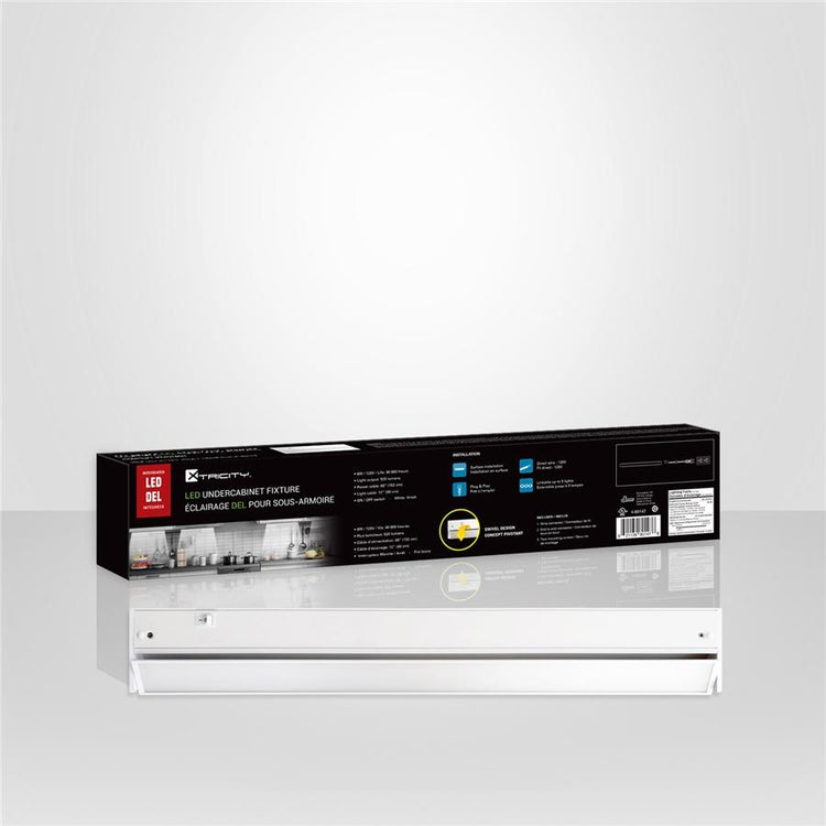 Xtricity - Éclairage DEL Sous-Armoire Gradable, Longeur de 12'', Concept Pivotant, 8W, 3000K Blanc Doux - Simple Boutique