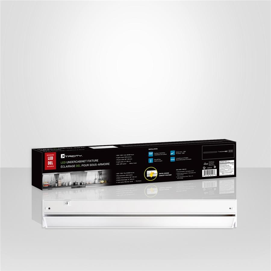 Xtricity - Éclairage DEL Sous-Armoire Gradable, Longeur de 12'', Concept Pivotant, 8W, 3000K Blanc Doux - Simple Boutique