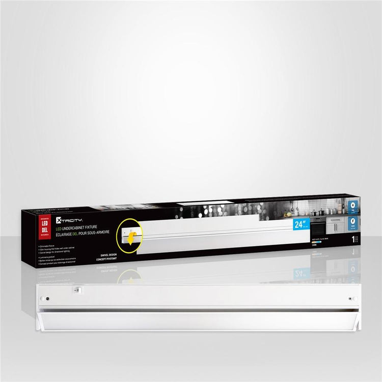 Xtricity - Éclairage DEL Sous Armoire Gradable, Longeur de 24'', Concept Pivotant, 14W, 3000K Blanc Doux - Simple Boutique