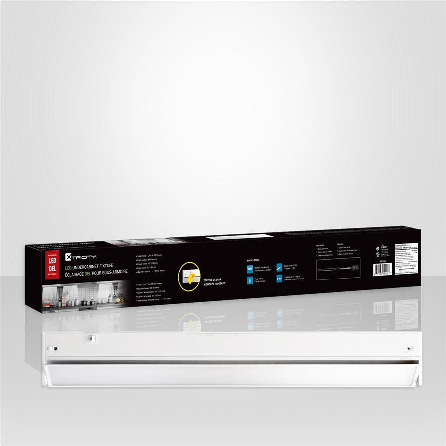 Xtricity - Éclairage DEL Sous Armoire Gradable, Longeur de 24'', Concept Pivotant, 14W, 3000K Blanc Doux - Simple Boutique