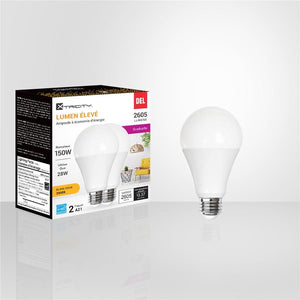 Xtricity - Ensemble de 2 Ampoules DEL Gradable à économie d'énergie, 28W, Culot E26, 3000K Blanc Doux - Simple Boutique
