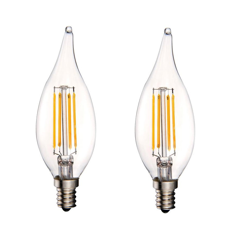 Xtricity - Ensemble de 2 Ampoules DEL Gradable à économie d'énergie, 5.5W, Culot Candélabre, 3000K Blanc Doux - Simple Boutique