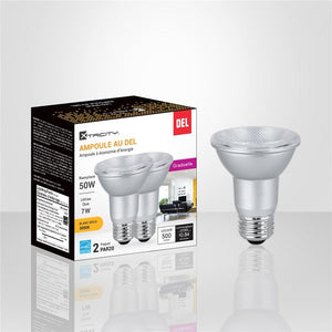 Xtricity - Ensemble de 2 Ampoules DEL Gradables à économie d'énergie, 7W, Culot E26, 3000K Blanc Doux - Simple Boutique