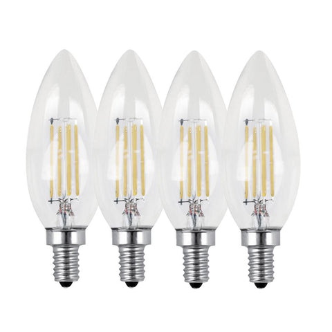 Xtricity - Ensemble de 4 Ampoules DEL Gradables à économie d'énergie, 3.5W, Culot E12, 3000K Blanc Doux