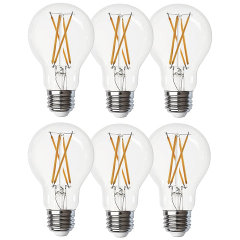 Xtricity - Ensemble de 6 Ampoules DEL à Économie d'énergie, Gradable, 9W, Type A, 3000K Blanc Doux