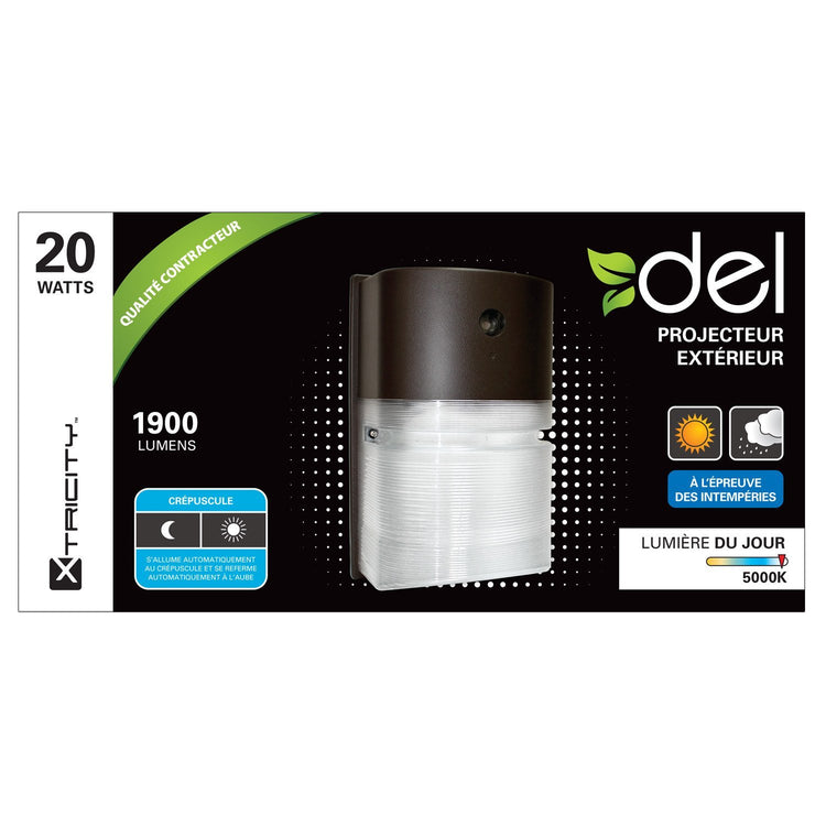 Xtricity Fixture Extérieur de Securité au DEL 20w 5000k 1900l - Simple Boutique