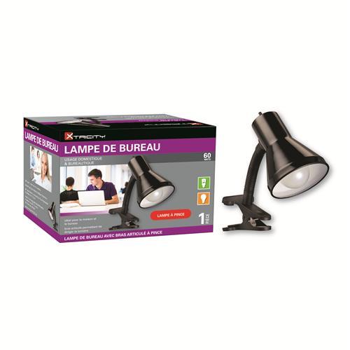 Xtricity Lampe De Table Bras Articulé Pince 60W Noir - Simple Boutique