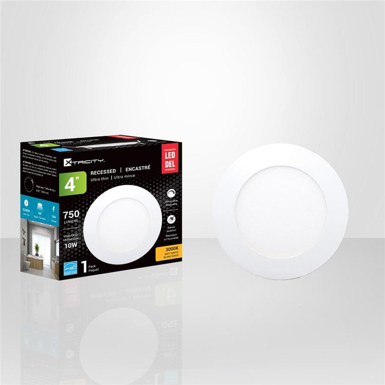 Xtricity - Lumière Encastrée DEL, Diamètre de 4'', Gradable, 10W, 3000K Blanc Doux - Simple Boutique