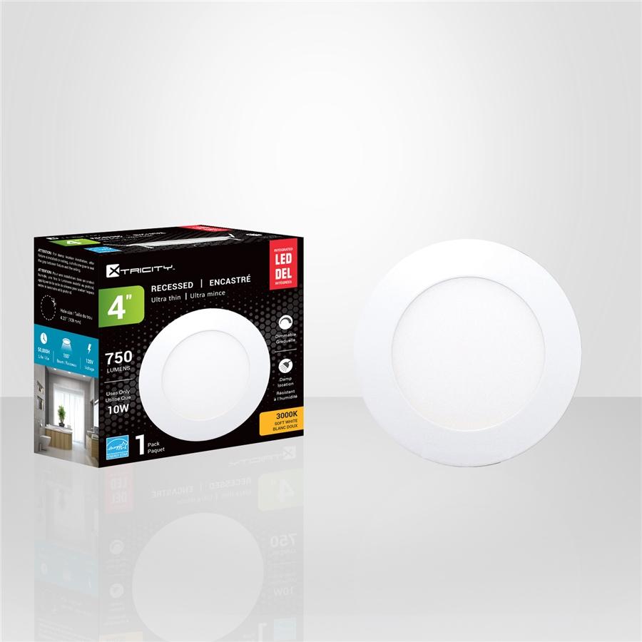 Xtricity - Lumière Encastrée DEL, Diamètre de 4'', Gradable, 10W, 3000K Blanc Doux - Simple Boutique