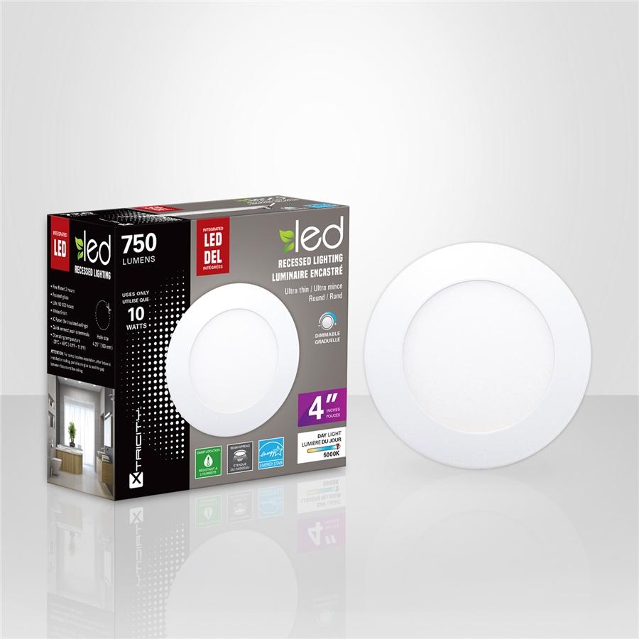 Xtricity - Lumière Encastrée DEL, Diamètre de 4'', Gradable, 10W, 5000K Lumière du Jour - Simple Boutique