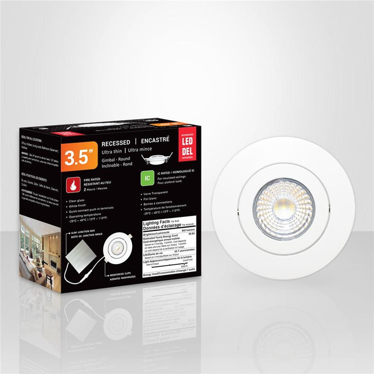 Xtricity - Lumière Encastrée DEL Inclinable, Diamètre de 3.5'', Gradable, 7W, 5000K Lumière du Jour - Simple Boutique