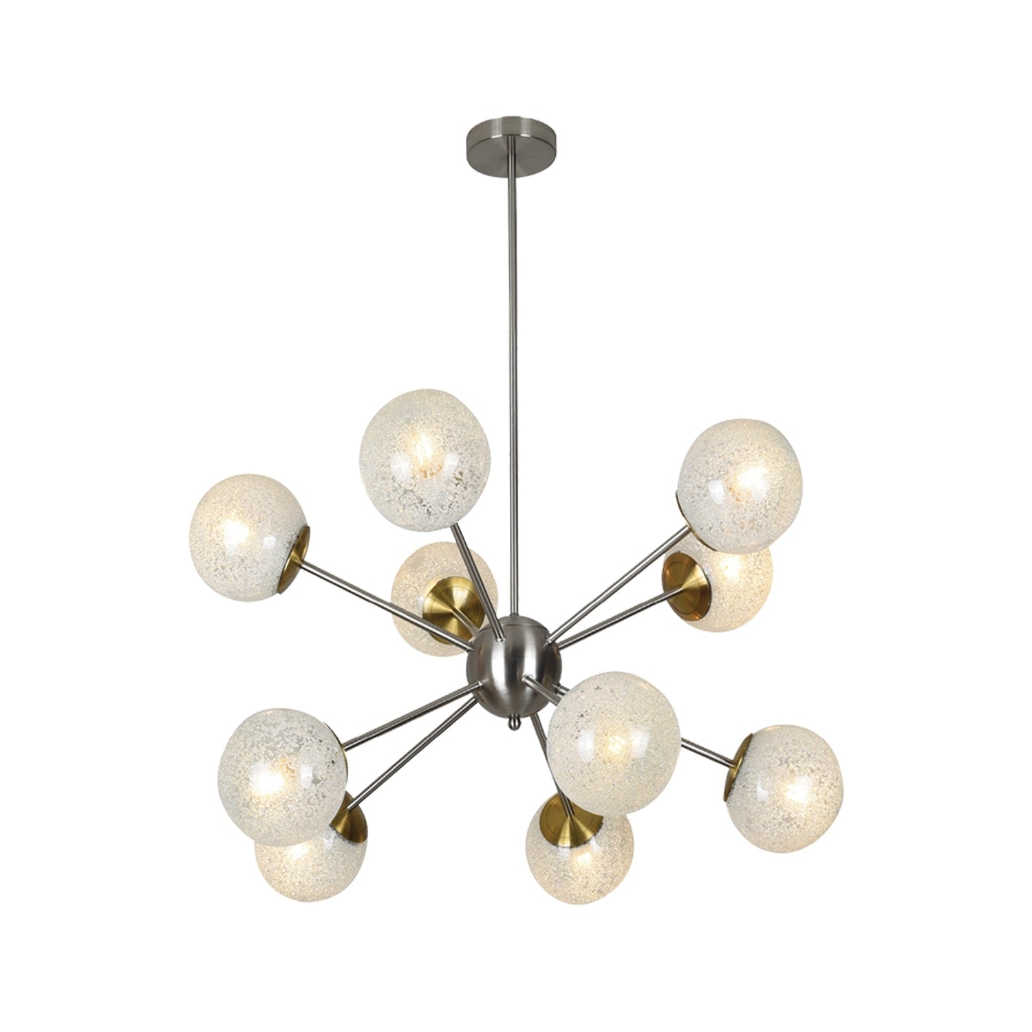 Xtricity - Luminaire Susendu à 10 Lumières, Largeur de 34.6'', De la Collection Bohannon, Argenté - Simple Boutique