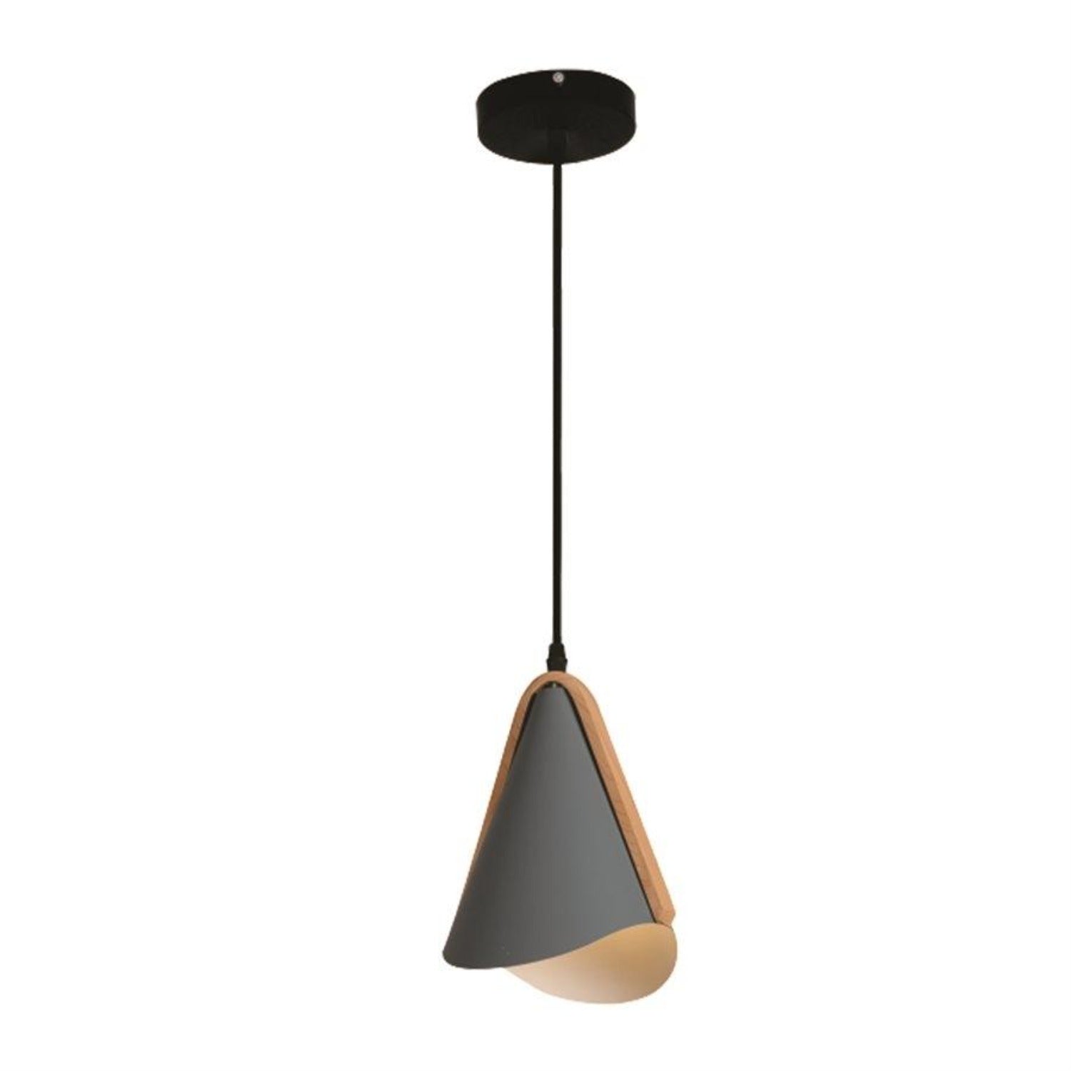 Xtricity - Luminaire Suspendu, Largeur de 7.5'', De la Collection Celeste, Gris et Bois - Simple Boutique