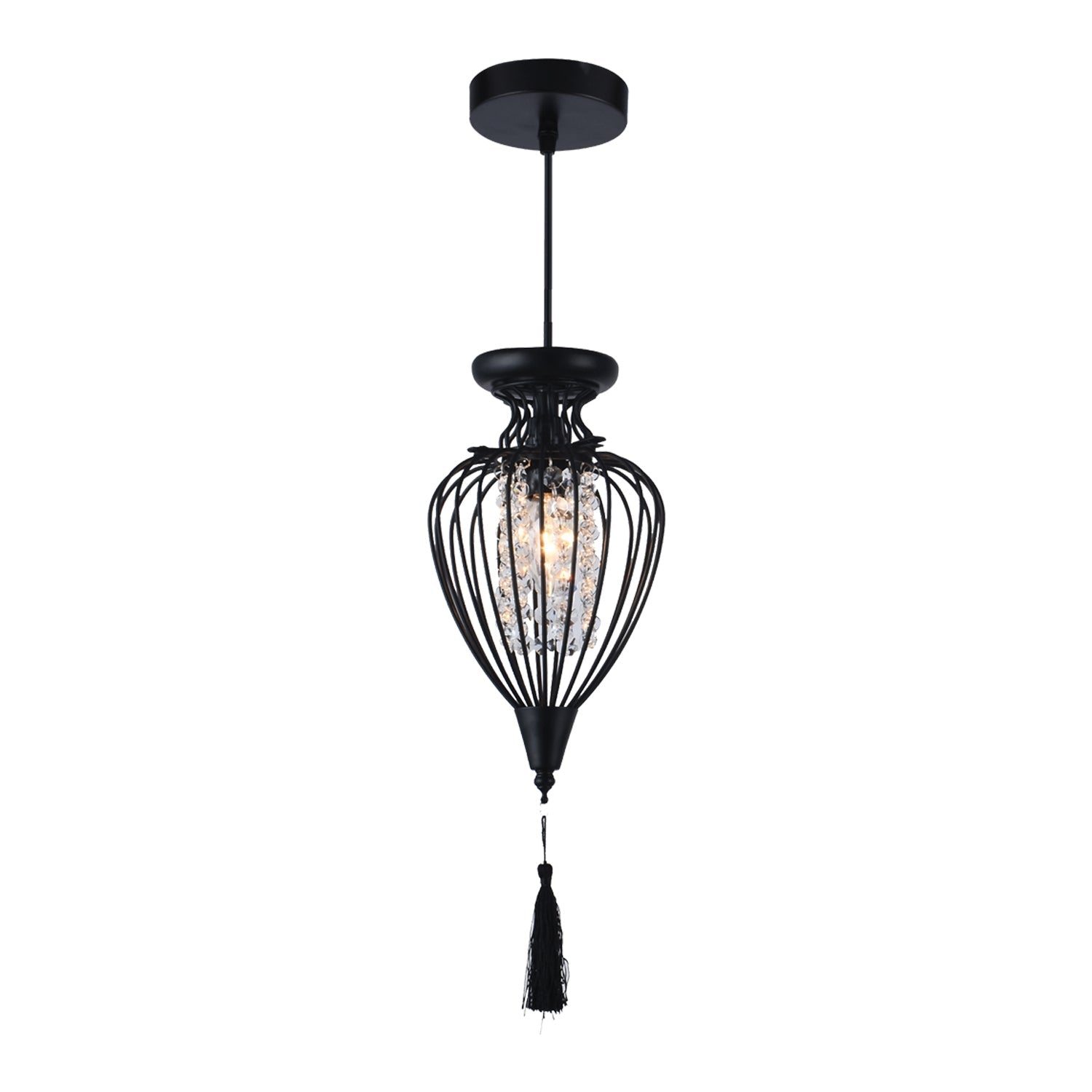 Xtricity - Luminaire Suspendu à 1 Lumières, Largeur de 9.1'', De la Collection QueensDown, Noir - Simple Boutique