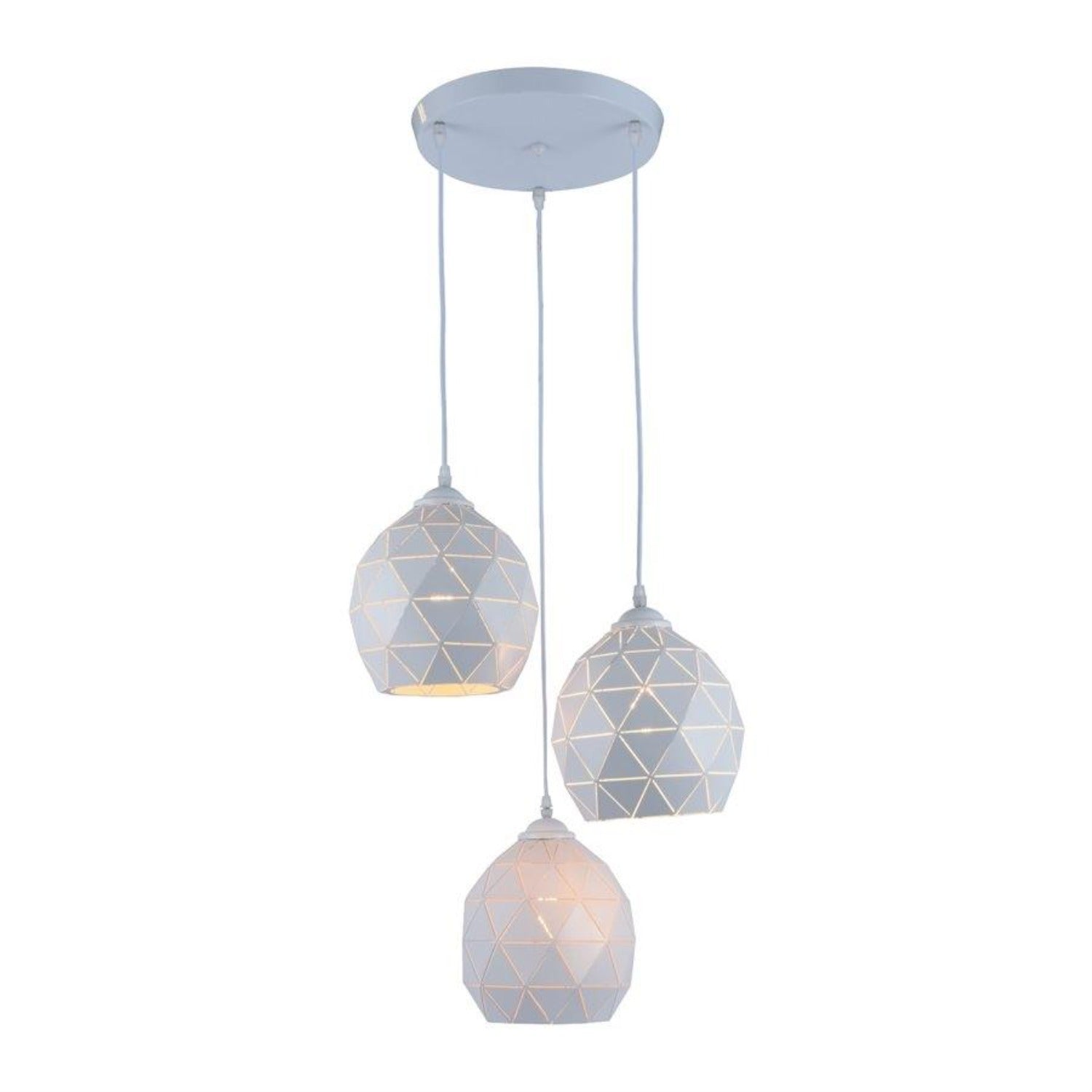 Xtricity - Luminaire Suspendu à 3 Lumières, Largeur de 18.11'', De la Collection Ellingson, Blanc - Simple Boutique