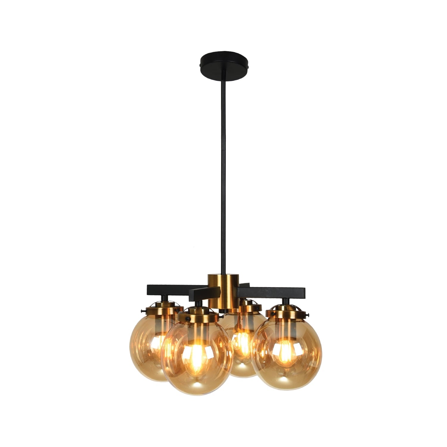 Xtricity - Luminaire Suspendu à 4 Lumières, Largeur de 14.5'', De la Collection Henderson, Noir et Doré - Simple Boutique