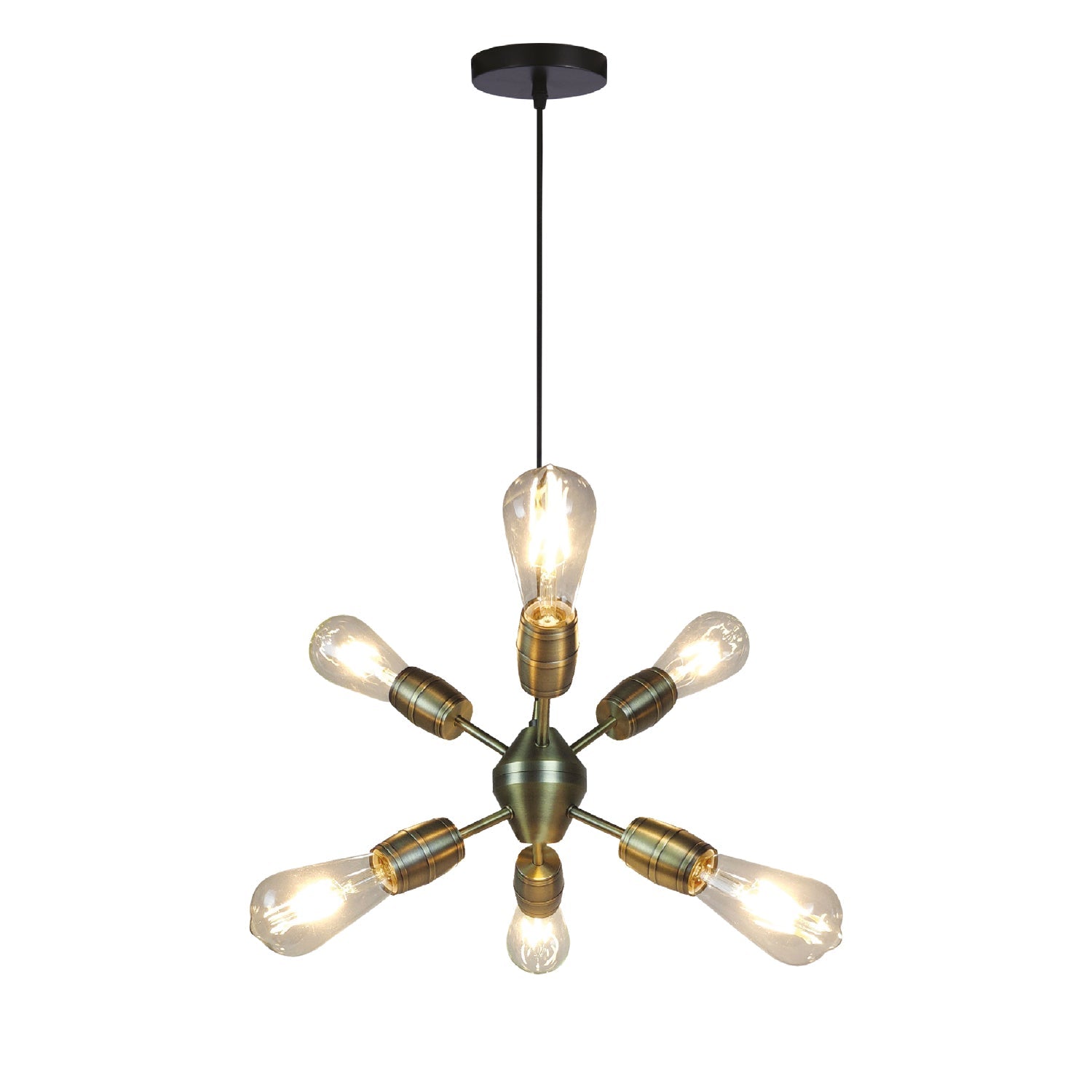 Xtricity - Luminaire Suspendu à 6 Lumières, Largeur de 11'', De la Collection Freedom, Laiton Antique - Simple Boutique