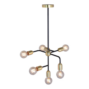 Xtricity - Luminaire Suspendu à 6 Lumières, Largeur de 14.2'', De la Collection Skylight, Doré - Simple Boutique