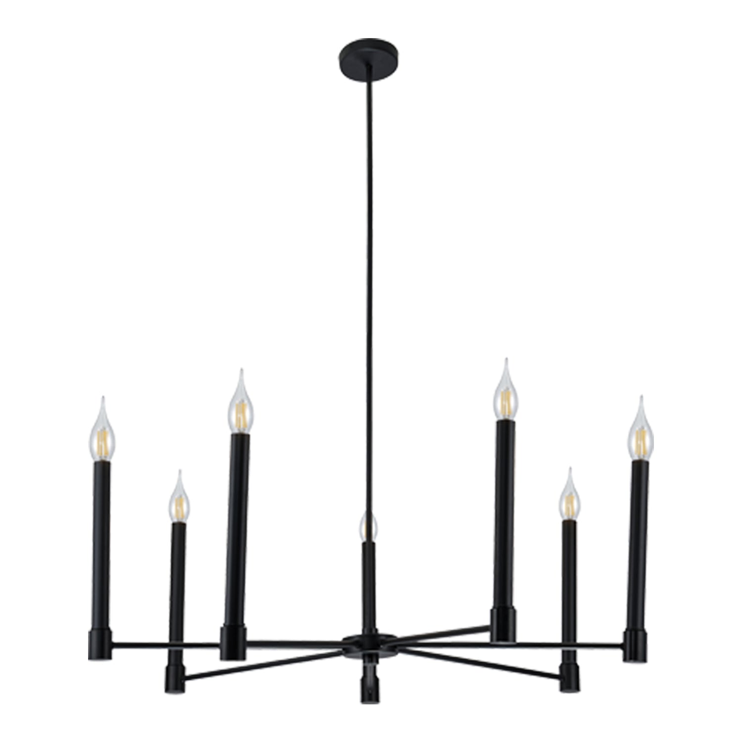 Xtricity - Luminaire Suspendu à 7 Lumières, Largeur de 38'', De la Collection Toscana, Noir - Simple Boutique