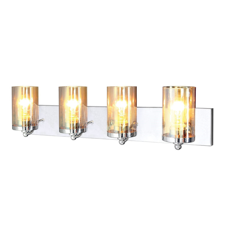 Xtricity - Luminaire de Vanité à 4 Têtes, Largeur de 26.4'', De la Collection Dawson, Fini Chromé - Simple Boutique