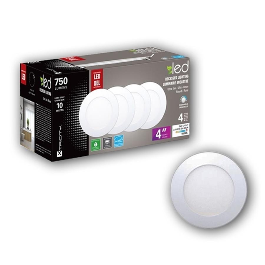 Xtricity Luminaire encastré del 4'' 10w/750l/5000k/rond - blanc 4pk - Simple Boutique