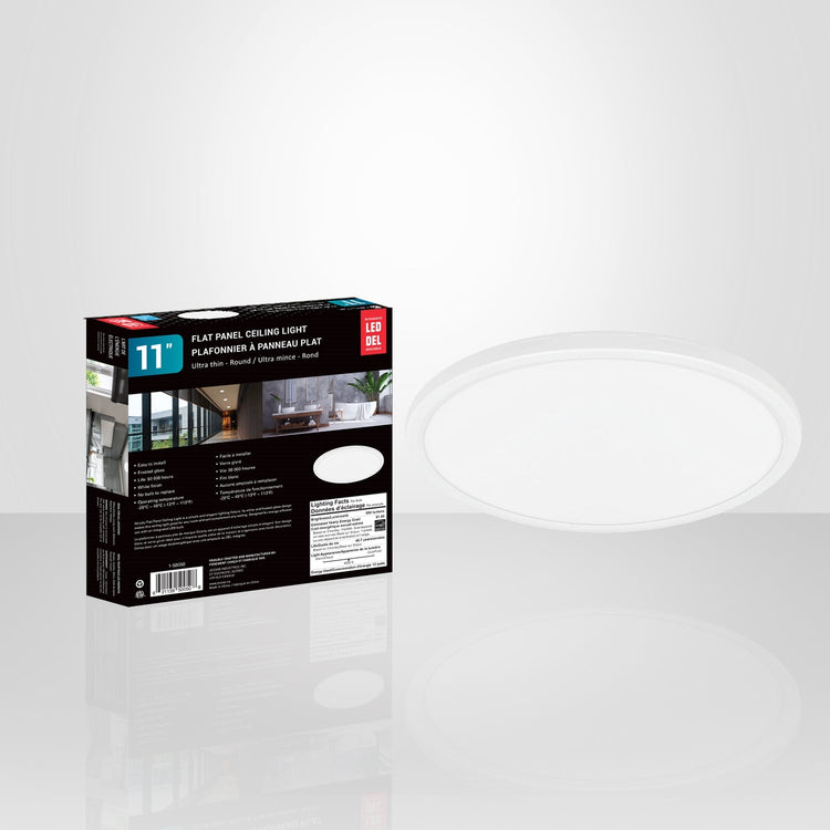 Xtricity - Plafonnier DEL à Panneau Plat, Diamètre de 11'', 12W, 4000K Blanc Froid - Simple Boutique