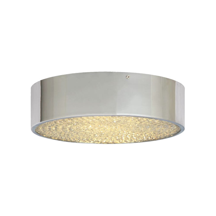 Xtricity - Plafonnier Drum avec DEL Intégrées, Diamètre de 12'', De la Collection Dublin, Fini Chromé - Simple Boutique