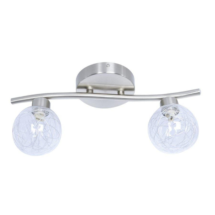 Xtricity - Plafonnier à 2 Têtes, Largeur de 14.17'', De la Collection Oscar, Argenté - Simple Boutique