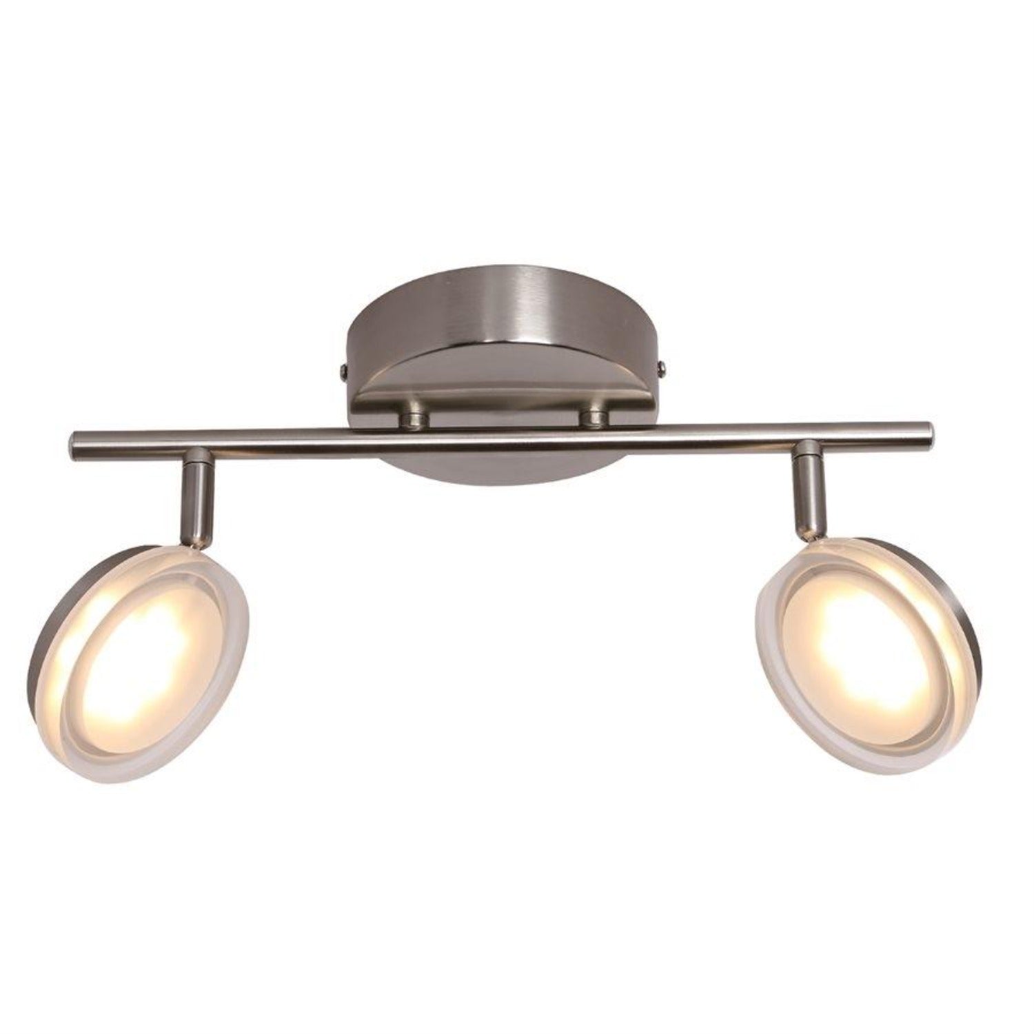 Xtricity - Plafonnier à 2 Têtes avec DEL Intégré, Largeur de 14.56'', De la Collection Anita, Nickel - Simple Boutique