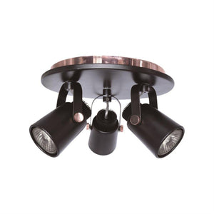 Xtricity - Plafonnier à 3 Têtes, Largeur de 10.03'', De la Collection Walter, Noir - Simple Boutique